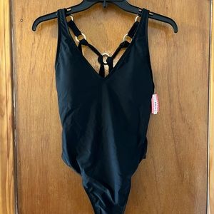 NWT Black one piece bathing suit Medium from Uncommon Sense NEW